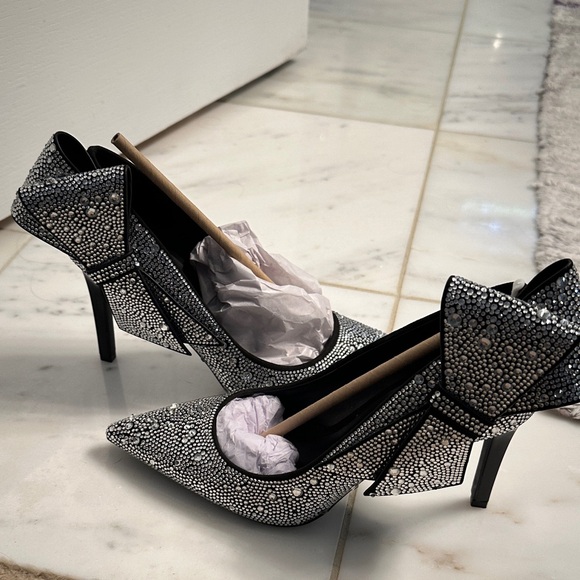 INC International Concepts Black and Silver Studded Heels - Picture 1 of 1